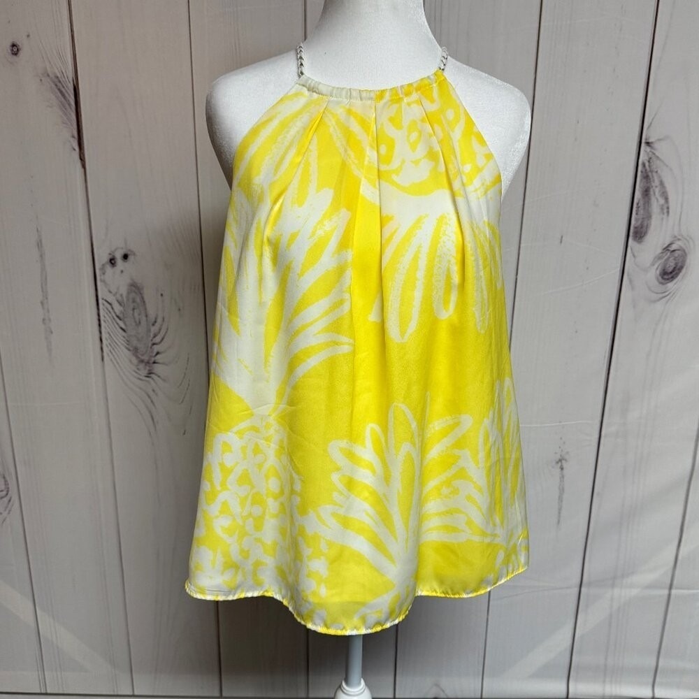 Lilly Pulitzer for Target Pineapple Halter Top Small Yellow Chain Strap 2015